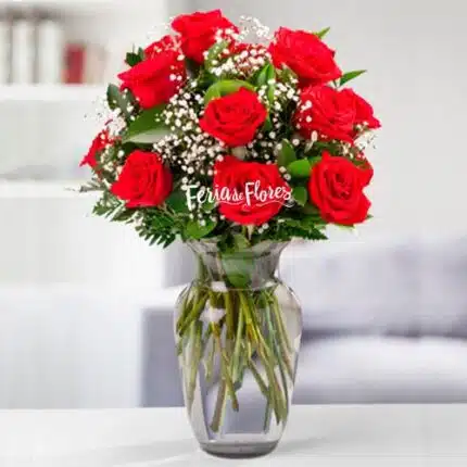 Vase with 12 Roses